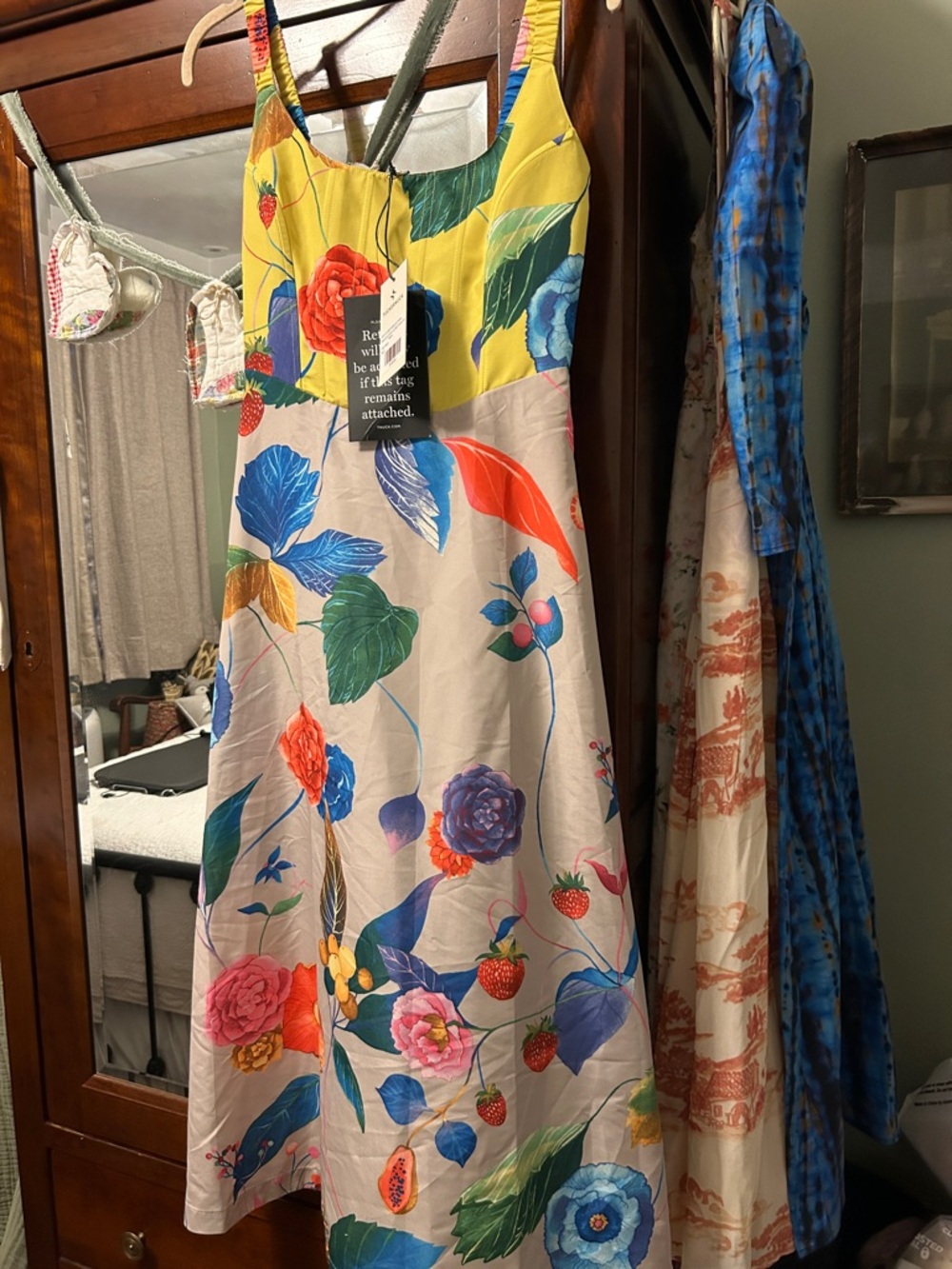 TUCKERNUCK Vivid Jardin Floral Dominique Midi Dress NWT Size S
